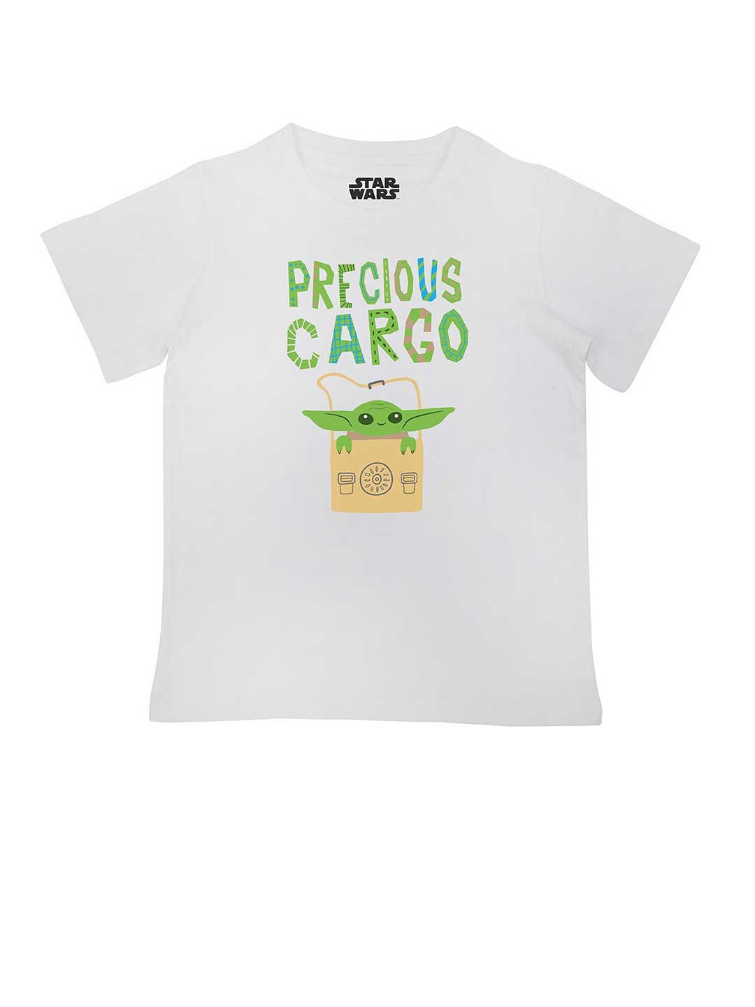 Star Wars by Wear Your Mind Boys White Yoda Printed Pure Cotton T-shirt