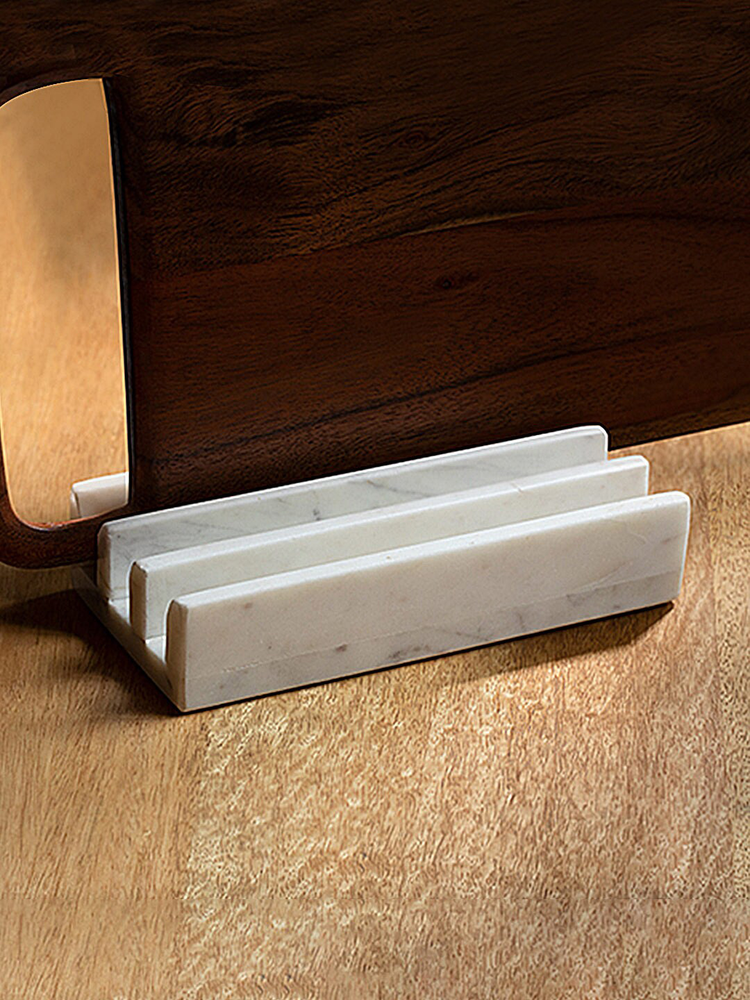 ellementry White Handcrafted Marble Chopping Board Stand