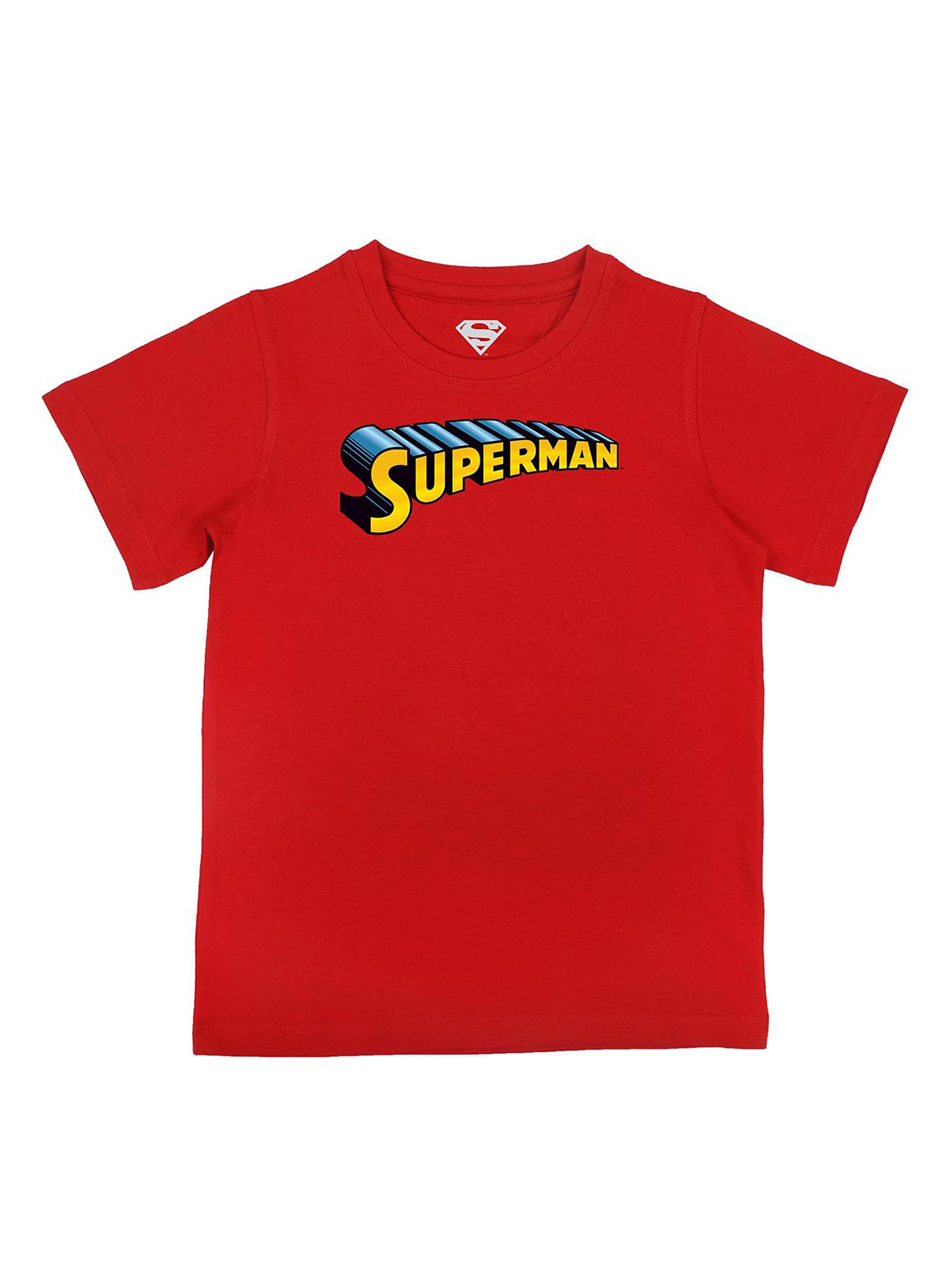 Superman Boys Red Superman Printed Cotton Pure Cotton T-shirt