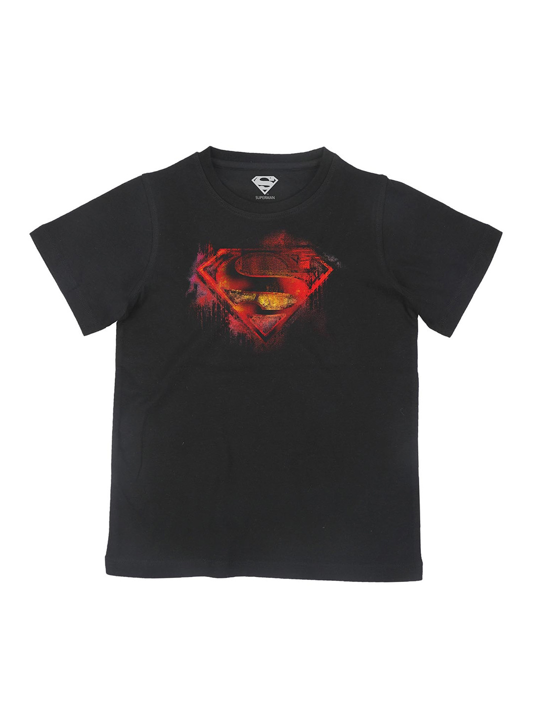 Superman Boys Black Superman Printed T-shirt