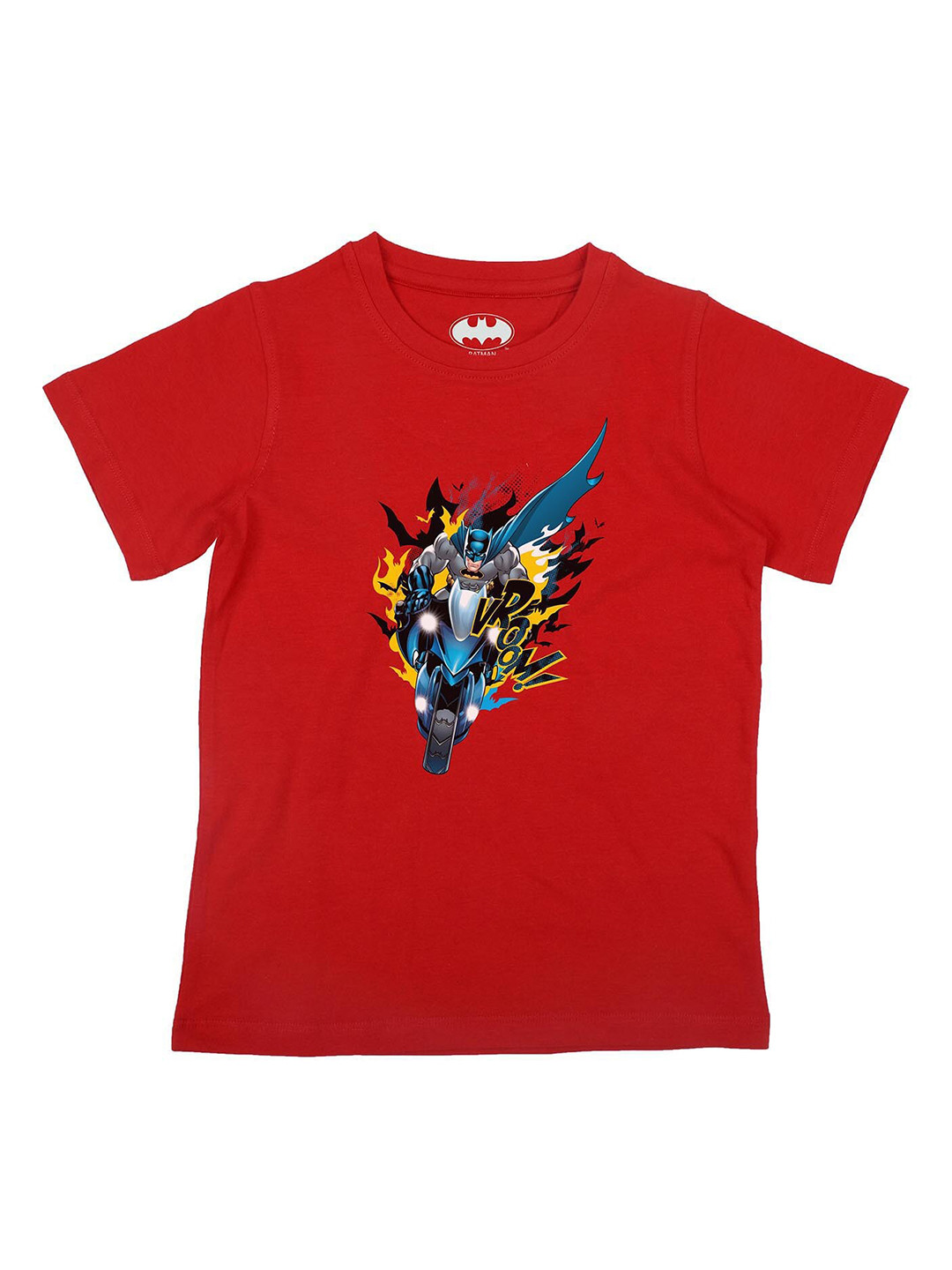 Batman Boys Red Batman Graphic Printed CottonPure Cotton T-shirt