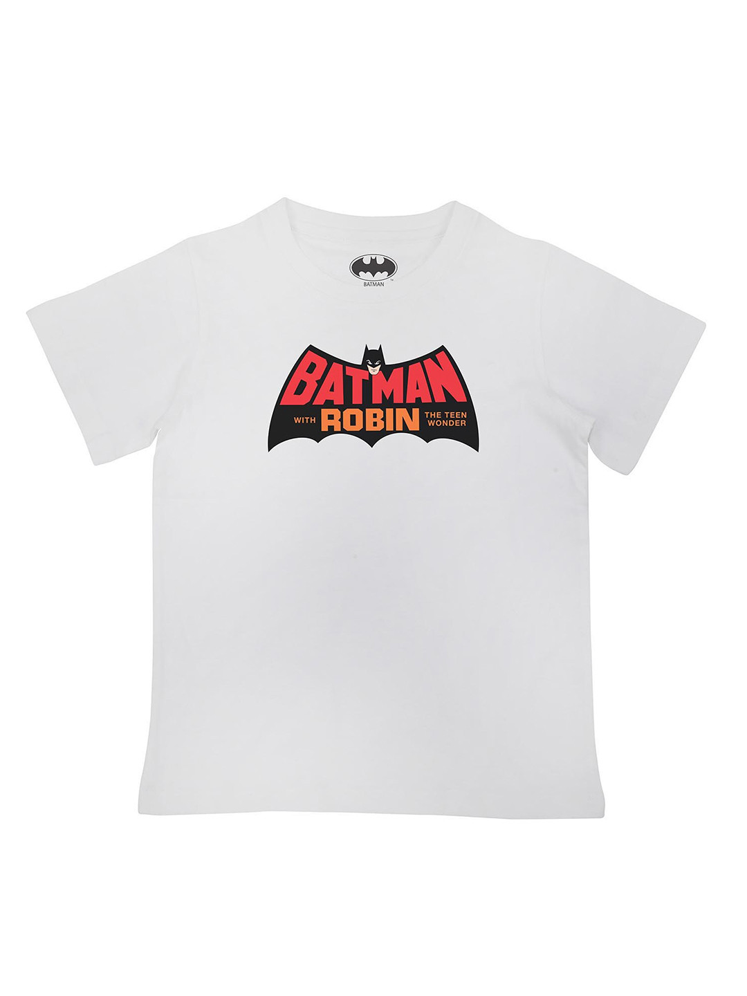 Batman Boys White Printed T-shirt