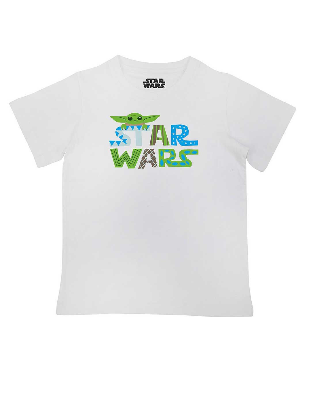 Star Wars by Wear Your Mind Boys White Star Wars Printed Pure Cotton T-shirt