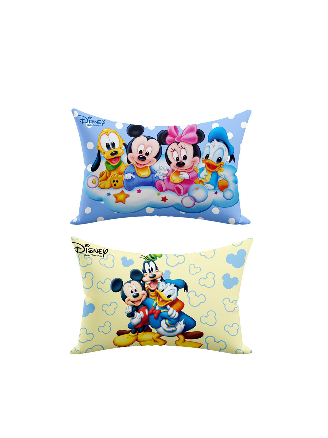 Kuber Industries Disney Cream Cartoon Characters Cotton Stain-Resistant Set of 2 Medium Fibre Baby Pillow-1 x 20 x 30 cm