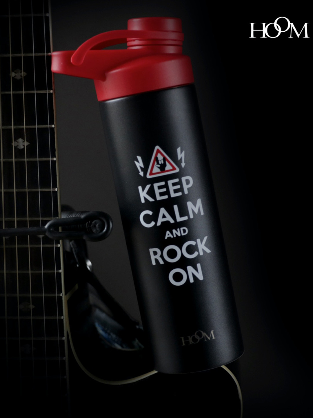 HOOM Black Typography Stainless Steel Double Wall Vacuum Flask - 500ml