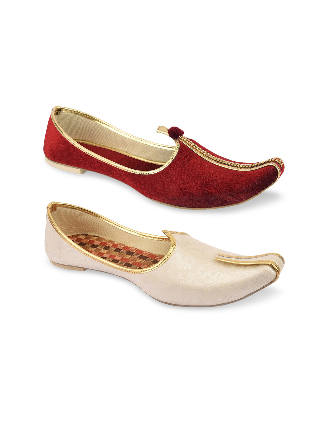 DESI COLOUR Men Multi Woven Design Mojaris