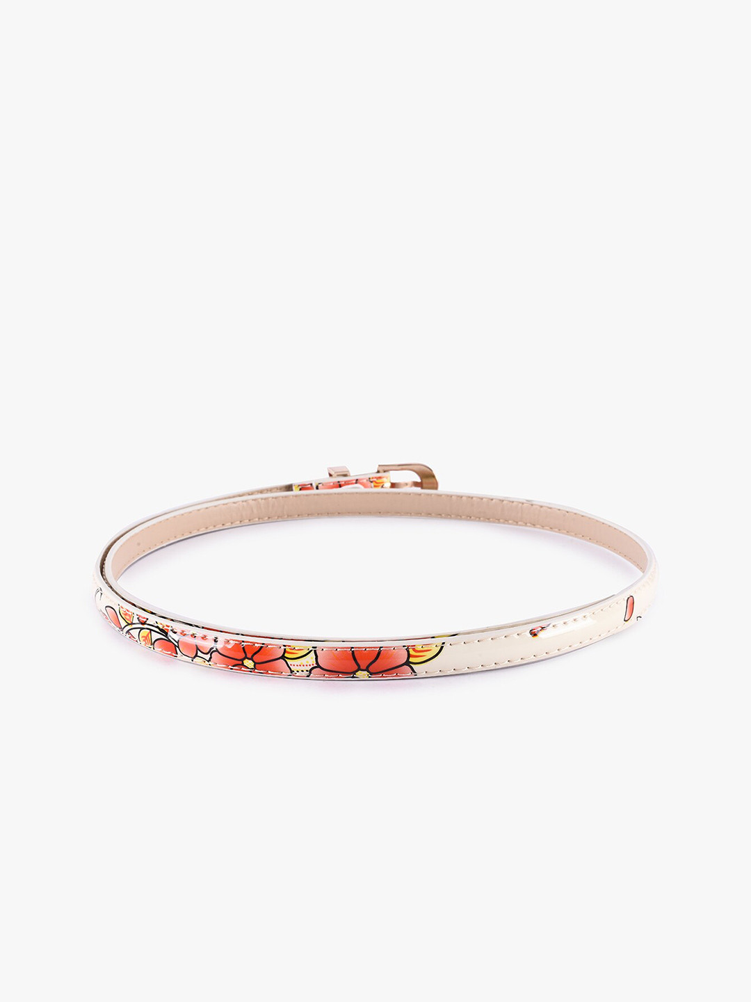 BuckleUp Women Off White Printed Belt