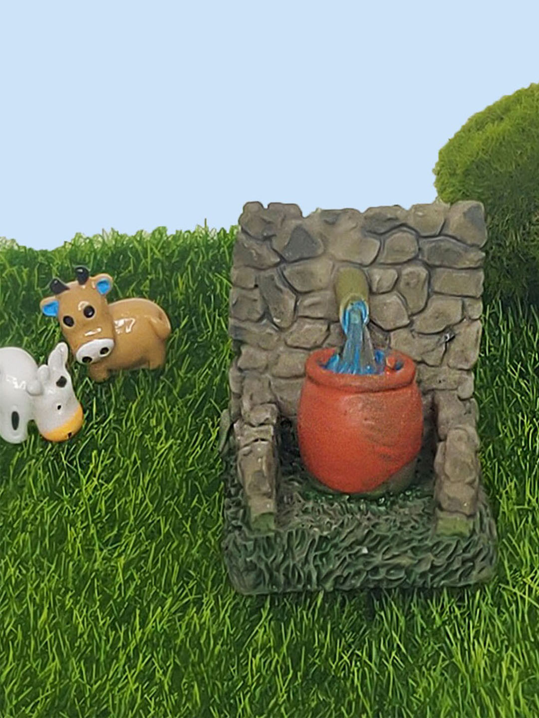 Wonderland Brown & Grey Matka Well Miniature Fairy Garden Accessory