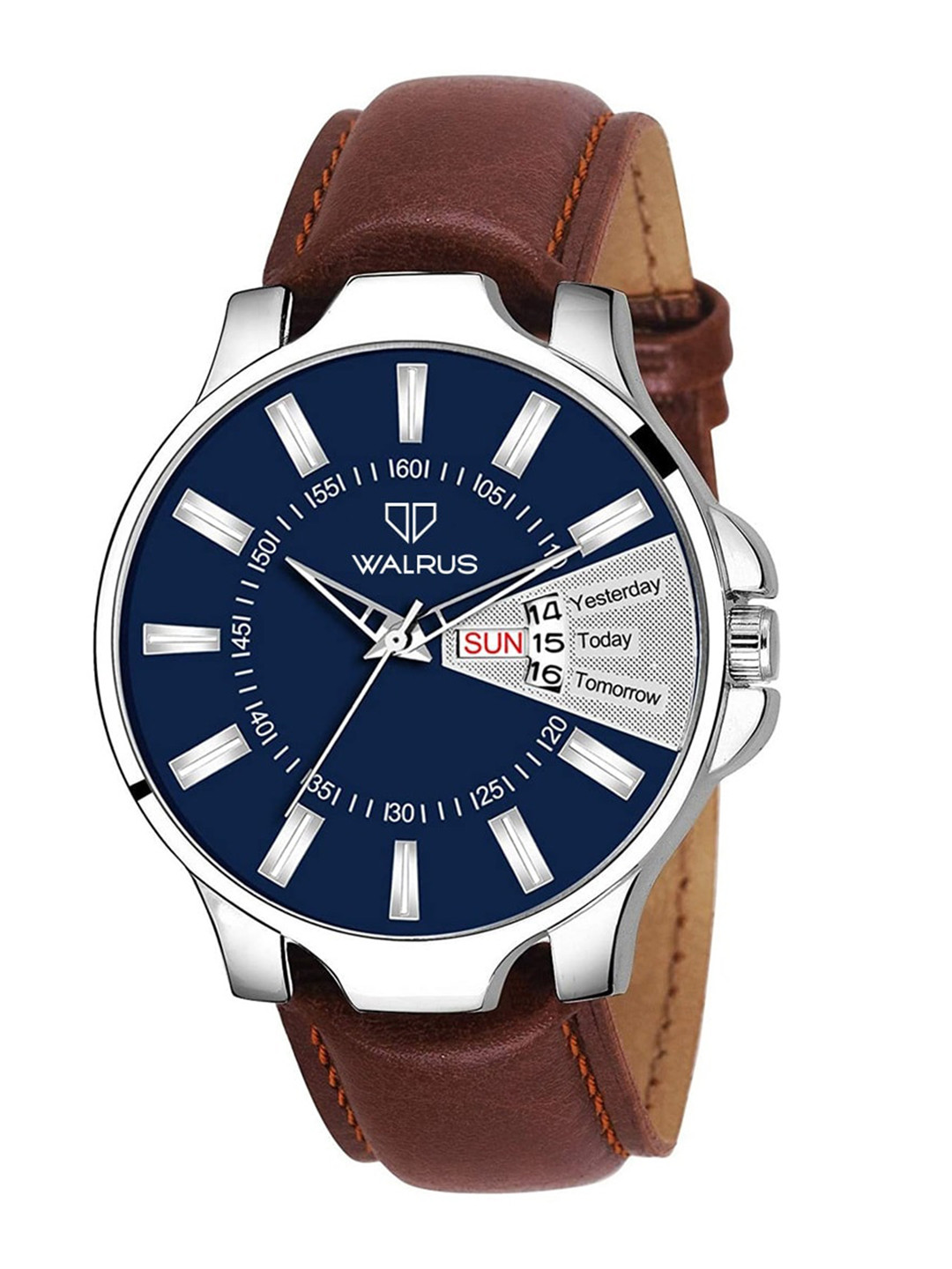 Walrus Men Blue Brass Printed Dial & Brown Straps Analogue Watch WWTM-AST-X-030307-Blue