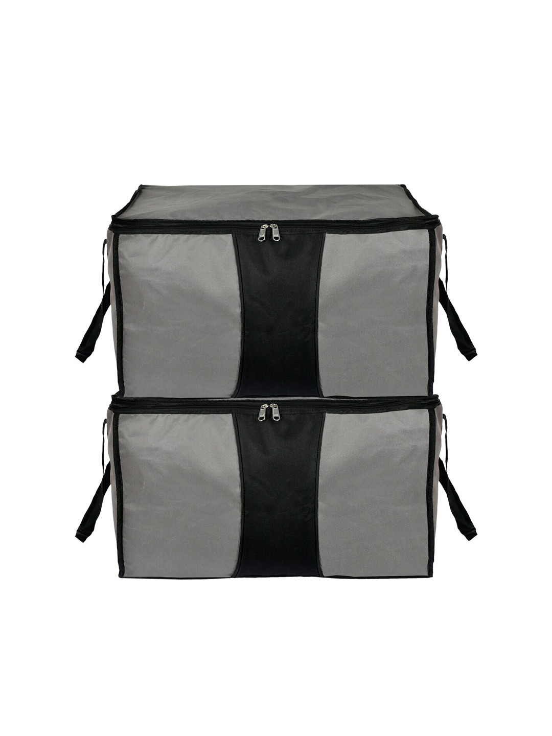 Kuber Industries Set Of 2 Grey & Black Large Size Canvas Multi-Purpose Storage Bag