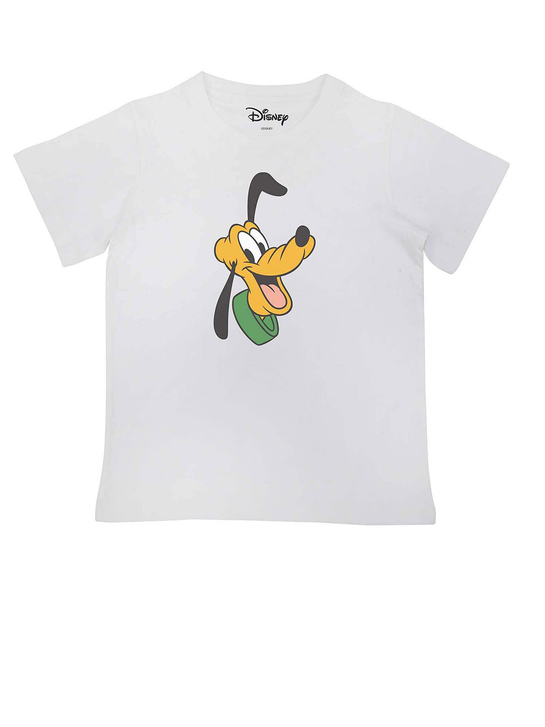 Disney by Wear Your Mind Boys White Goofy Printed Cotton Pure Cotton T-shirt