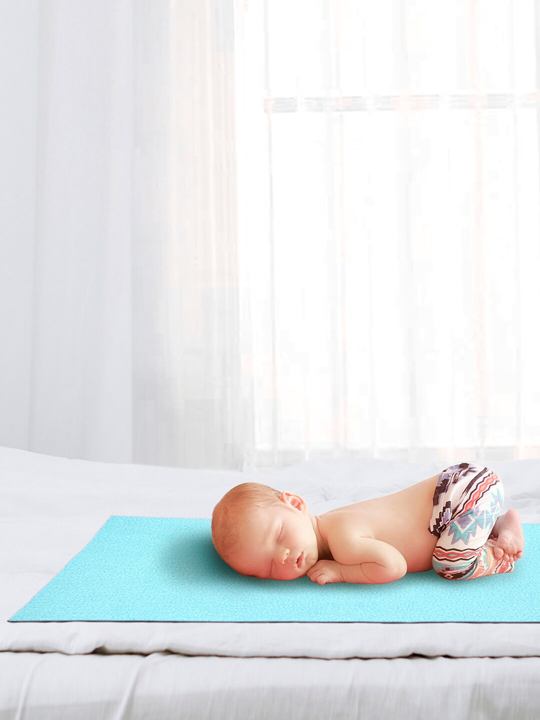 Story@home Infant Kids Blue Solid Pure Cotton King Size Mat