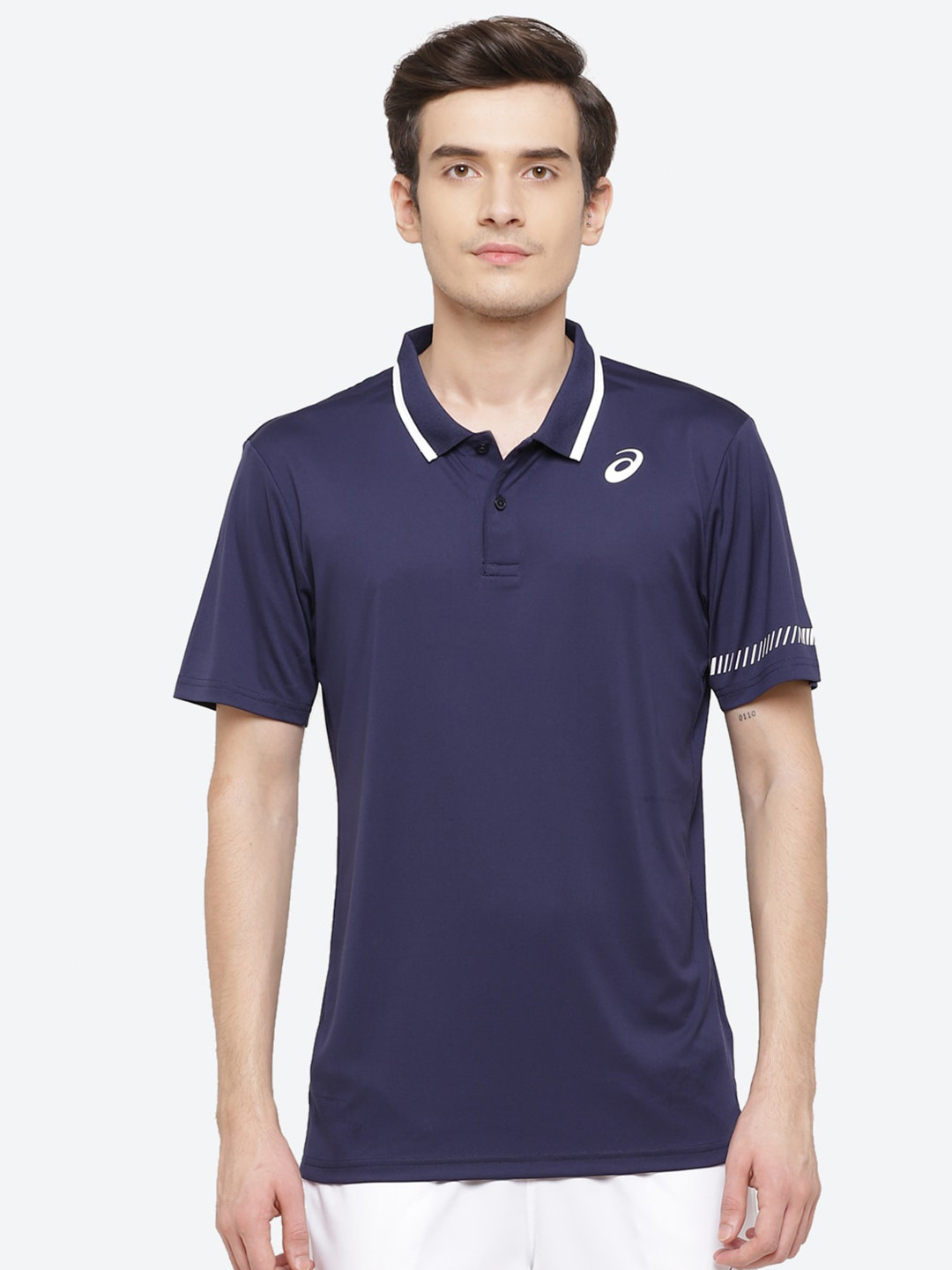 ASICS Court  Men Blue Brand Logo COURT M POLO Tennis T-shirt