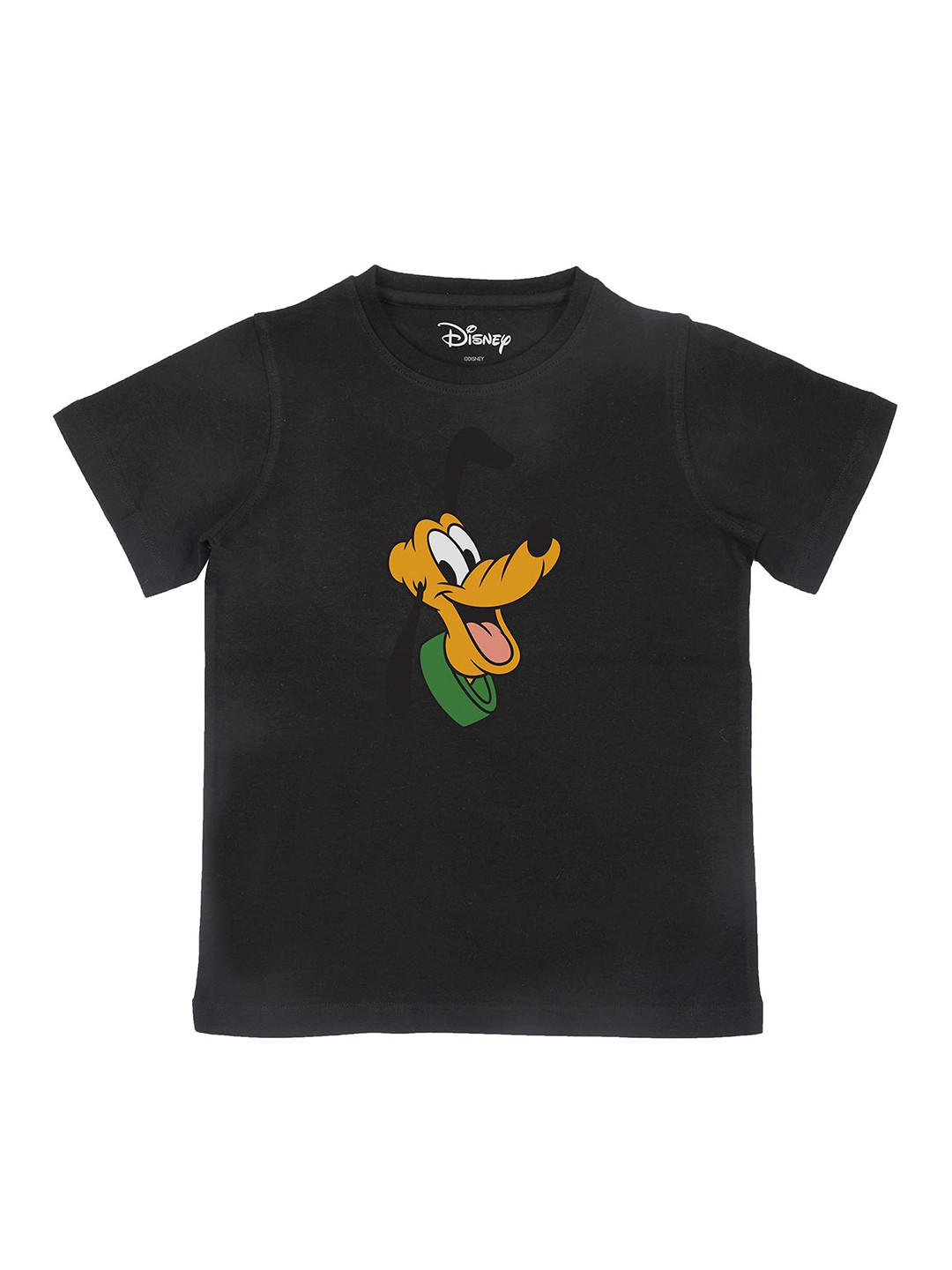 Disney by Wear Your Mind Boys Black Goofy Printed Cotton Pure Cotton T-shirt