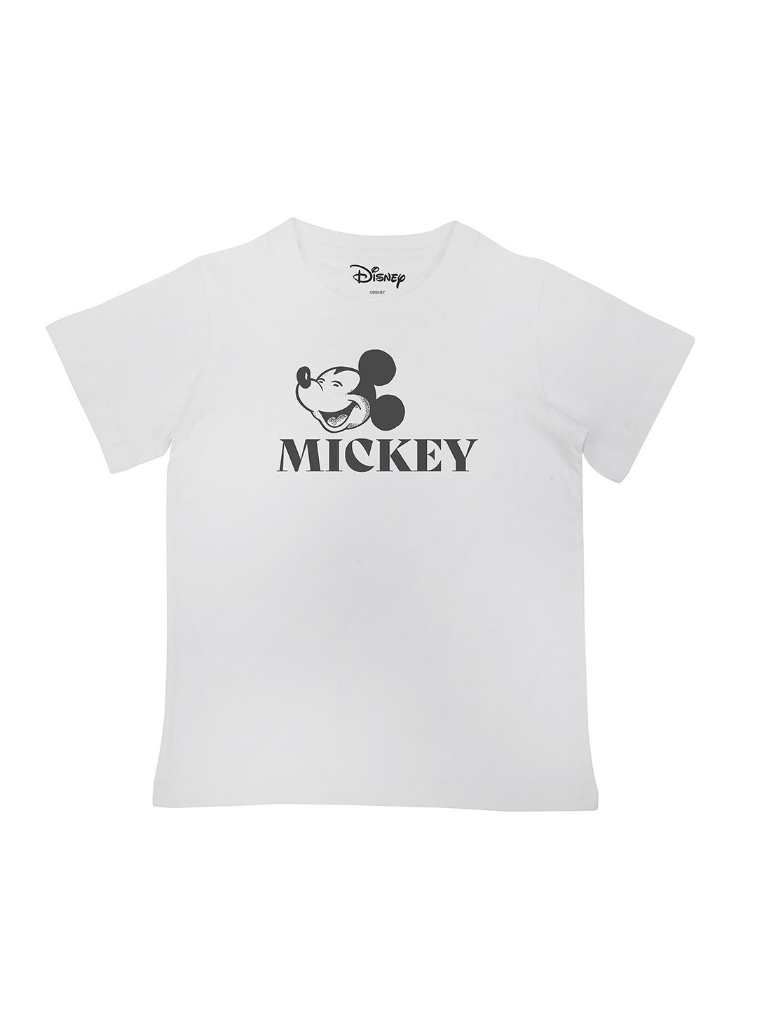 Disney by Wear Your Mind Boys White Sports Printed V-Neck Raw Edge T-shirt