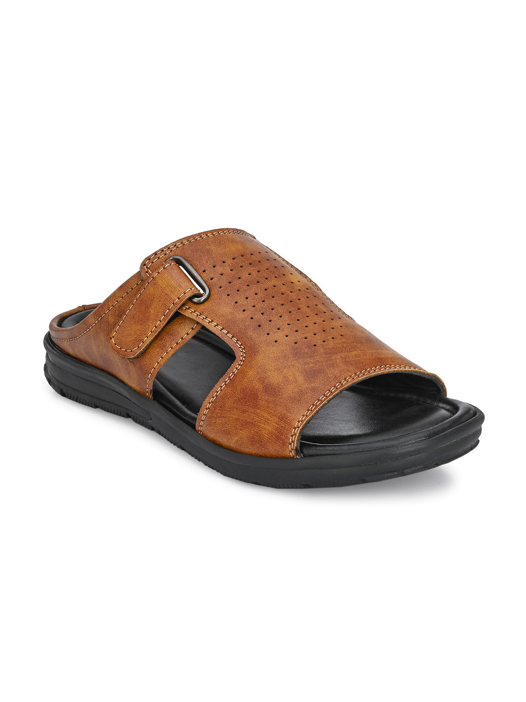 Azzaro Black Men Tan & Black Comfort Sandals
