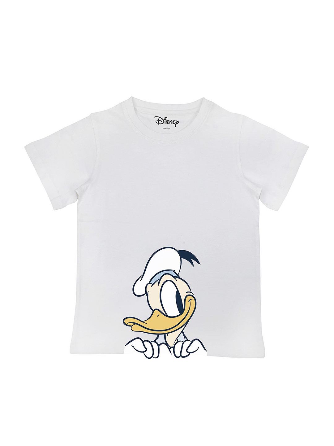 Disney by Wear Your Mind Boys White Donald Duck Printed Pure Cotton T-shirt