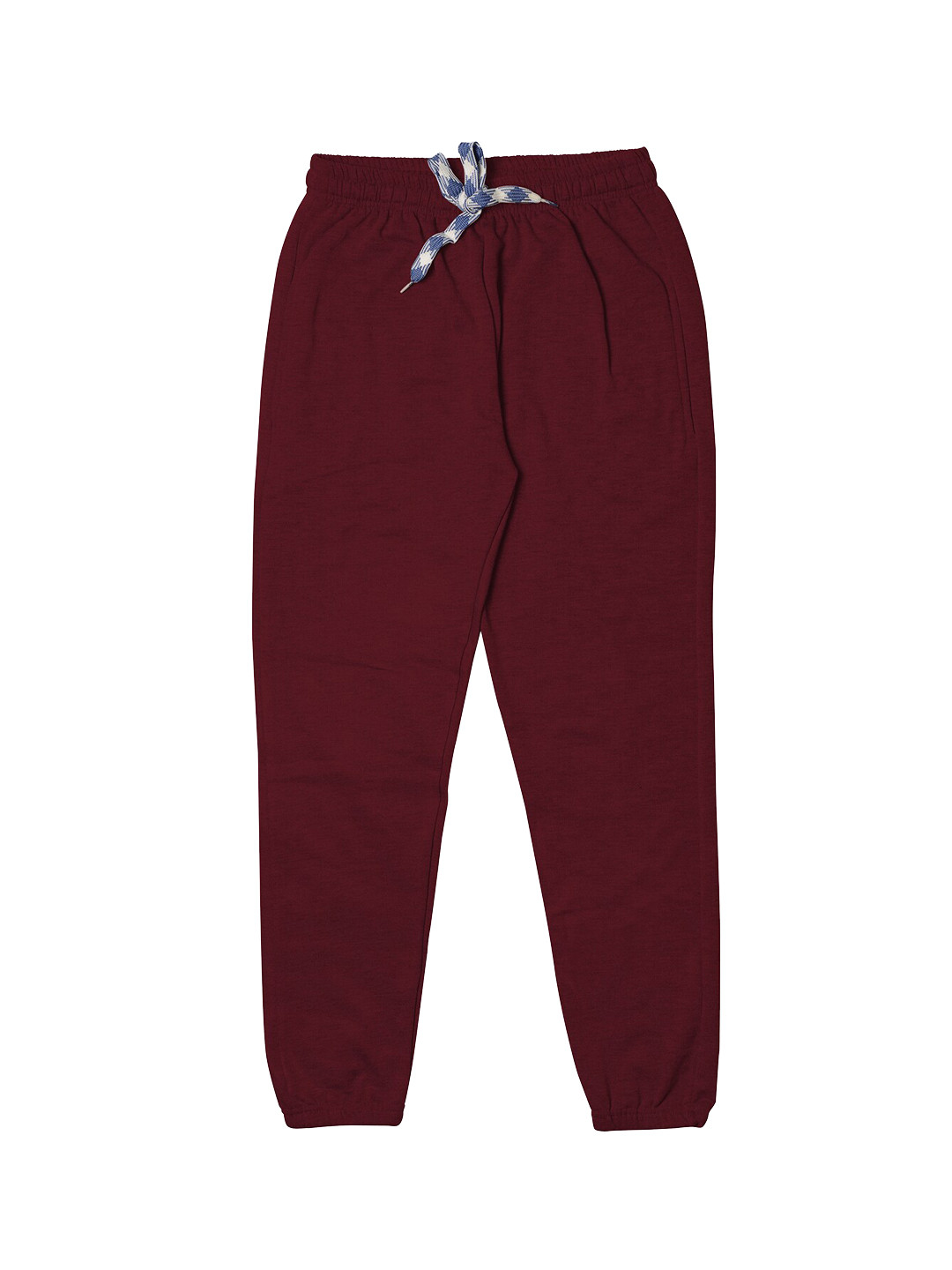 TINY HUG Boys Maroon Solid Slim-Fit Joggers