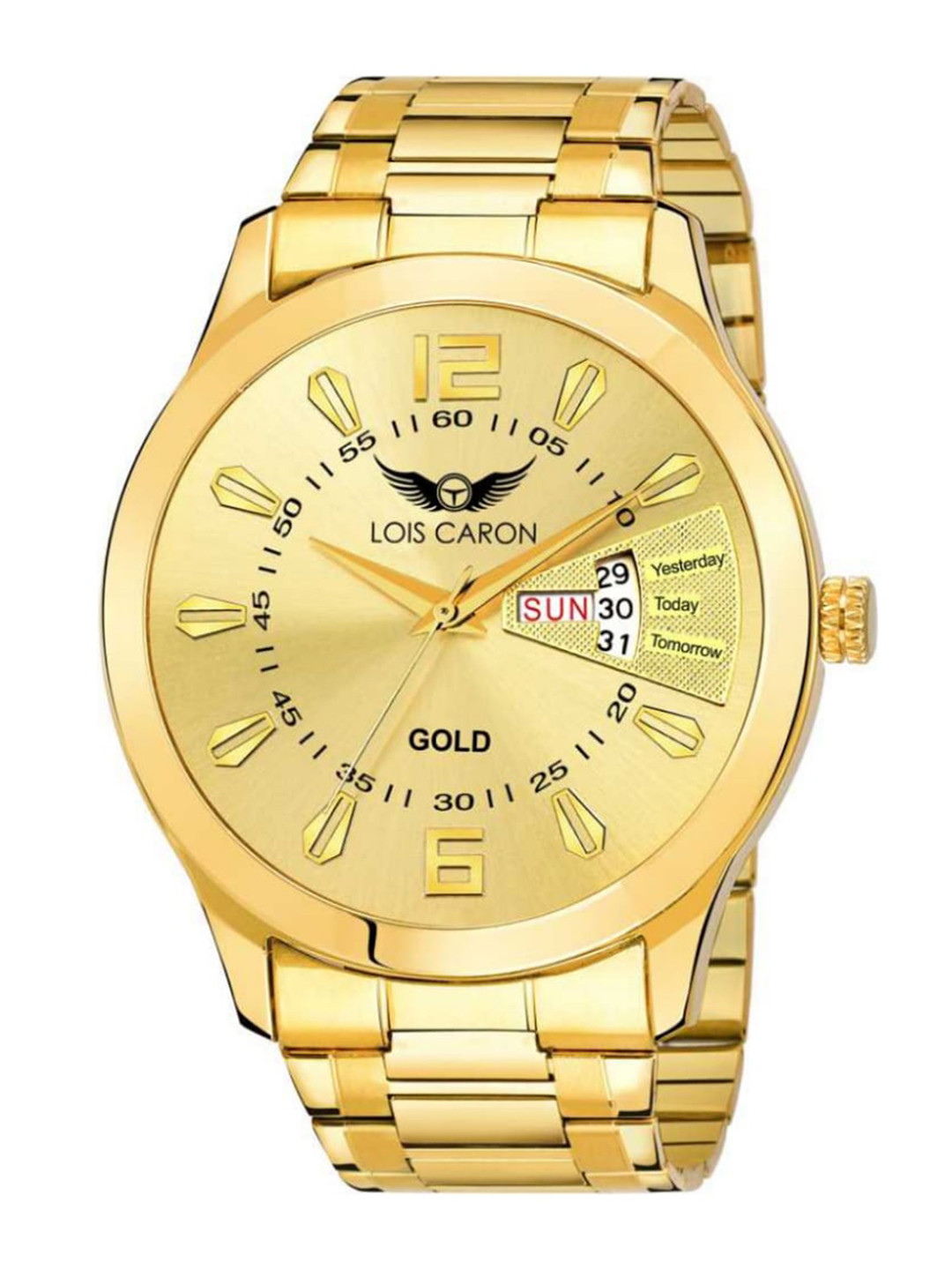 LOIS CARON Men Gold-Toned Dial & Stainless Steel Analogue Watch - MLC-8404