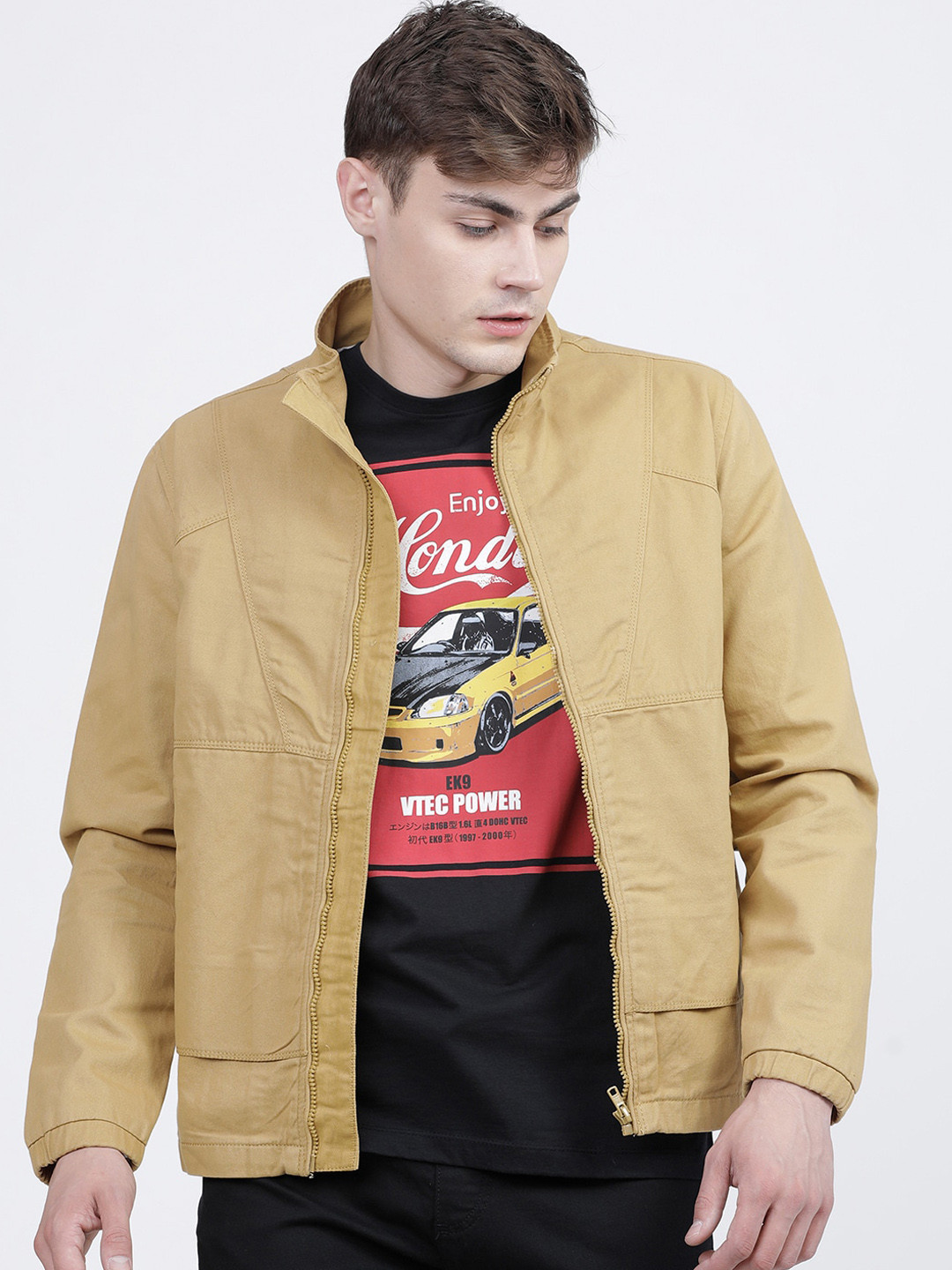 HIGHLANDER Men Khaki Padded Jacket