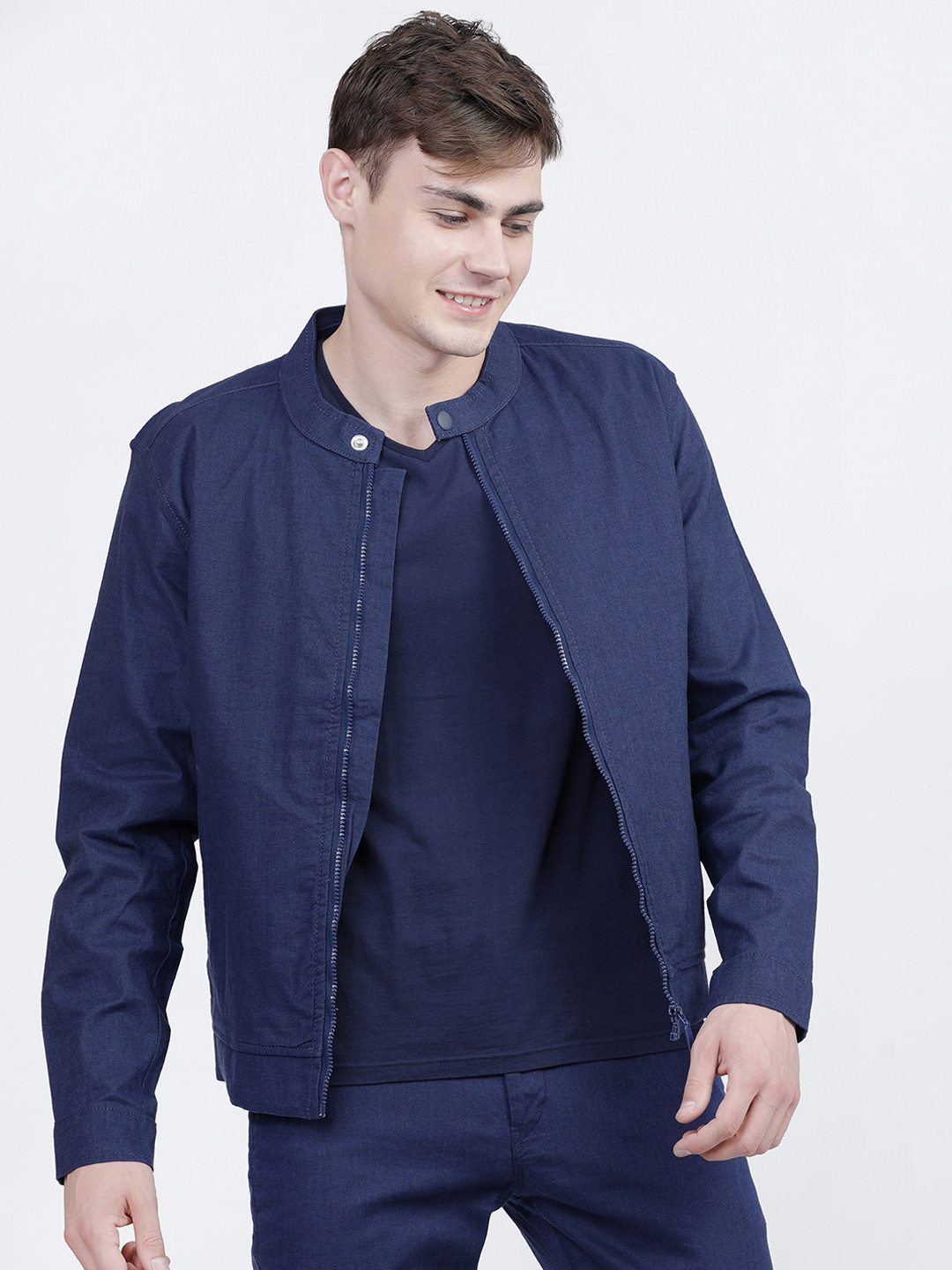 HIGHLANDER Men Blue Bomber Jacket