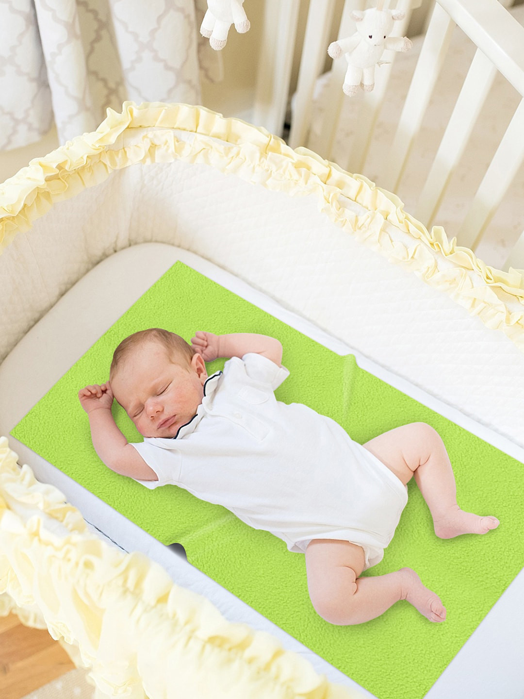 Story@home Infants Kids Green Solid Cotton Small Baby Mat