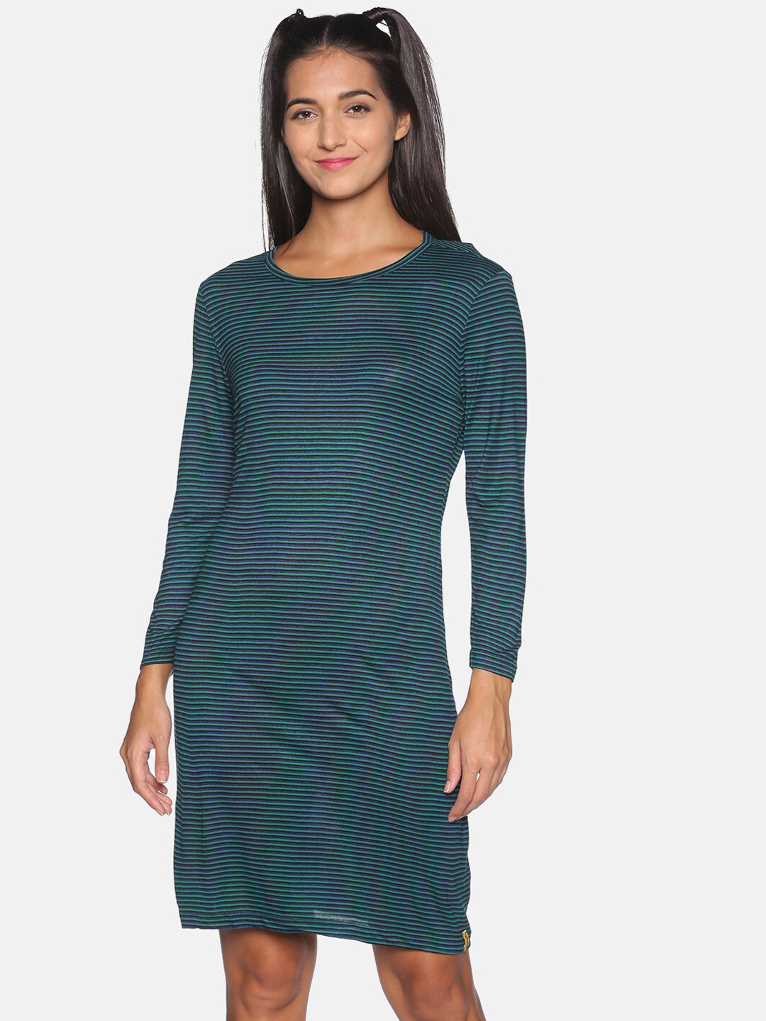 Campus Sutra Green T-shirt Dress