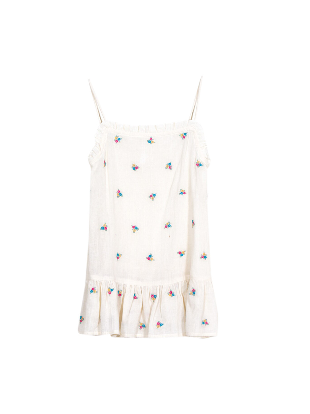 SCOUP Girls Off White Embroidered Blouson Dress