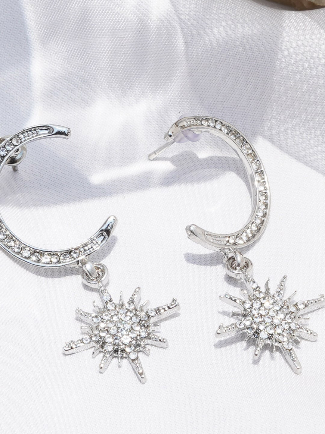 JOKER & WITCH Silver Contemporary Half Hoop Earrings