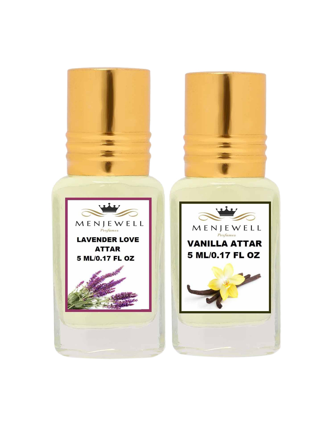 Menjewell Set Of 2 Lavender Love & Vanilla Attar - 10 ml