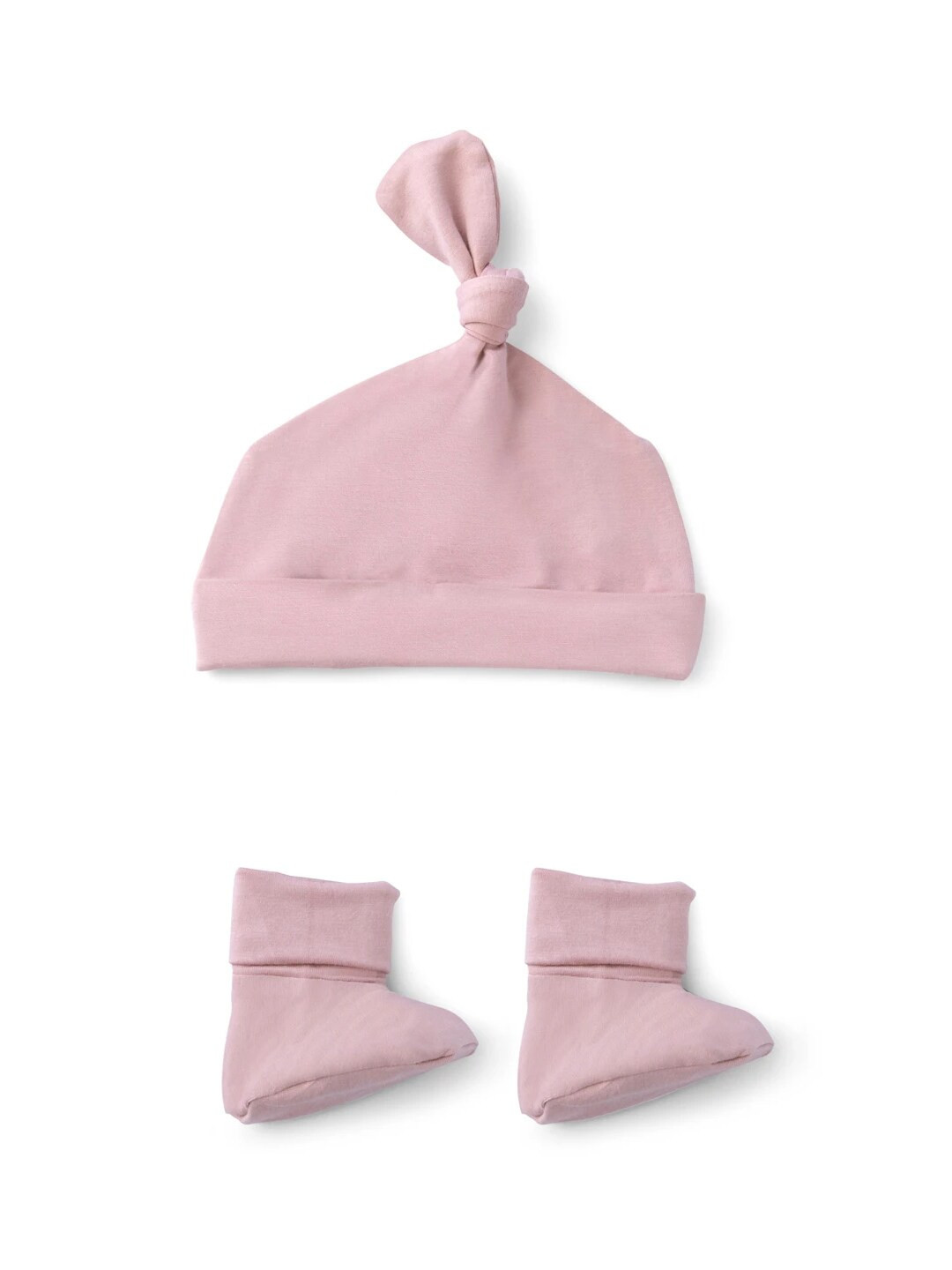 Softsens Infants Pink Solid Beanie & Booties