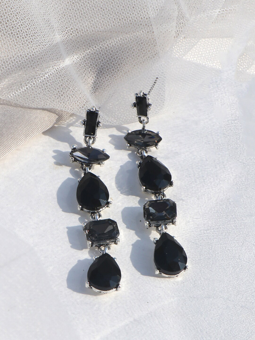 JOKER & WITCH Black Contemporary Drop Earrings