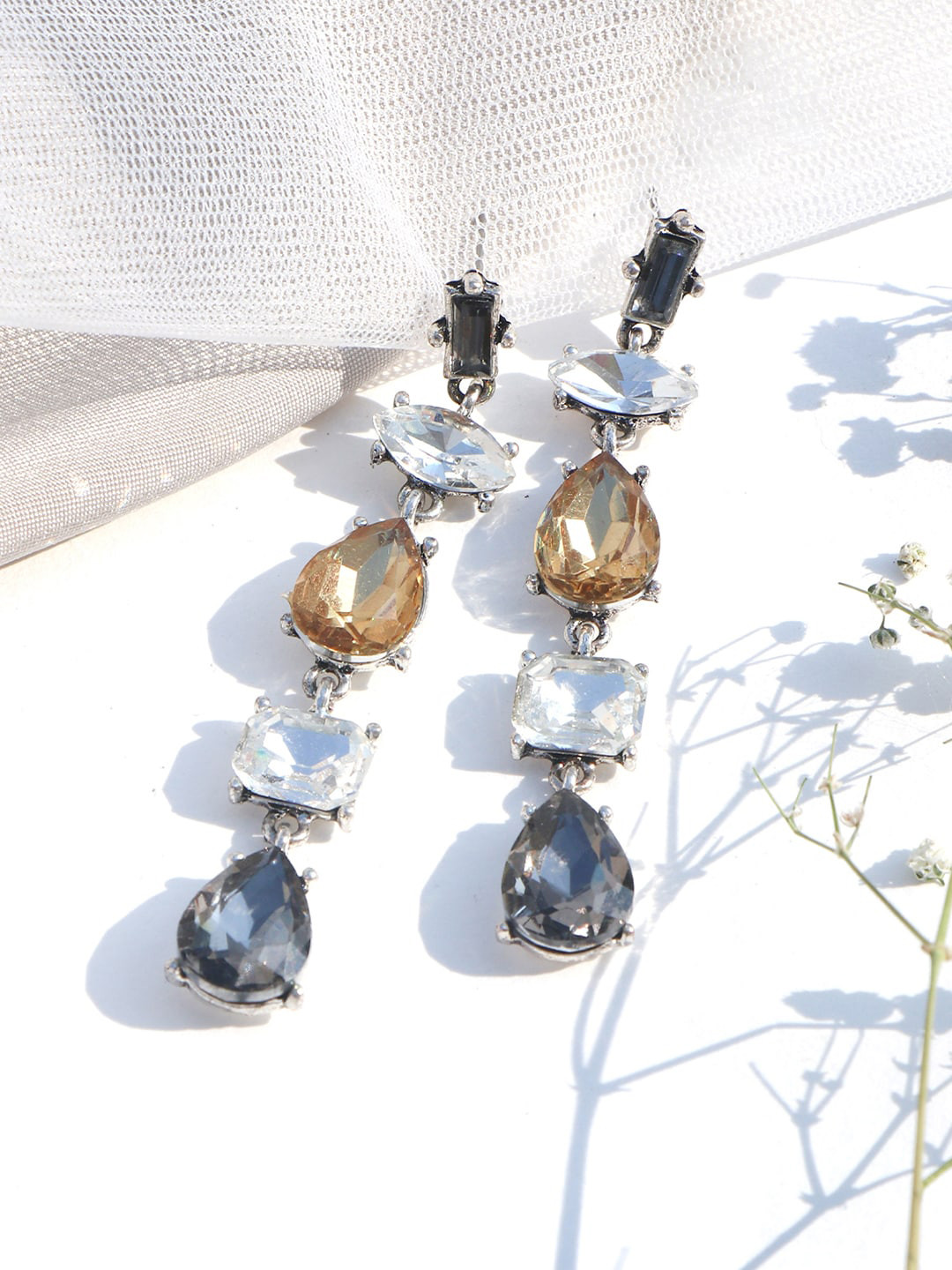 JOKER & WITCH Grey Contemporary Drop Earrings