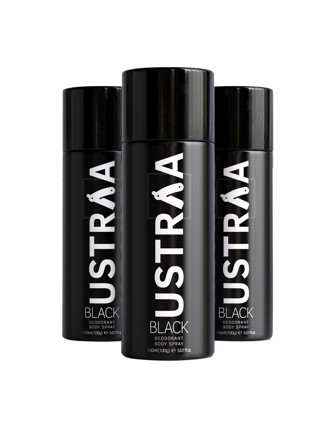 Ustraa BLACK Deodorant Body Spray 150 ml Set of 3