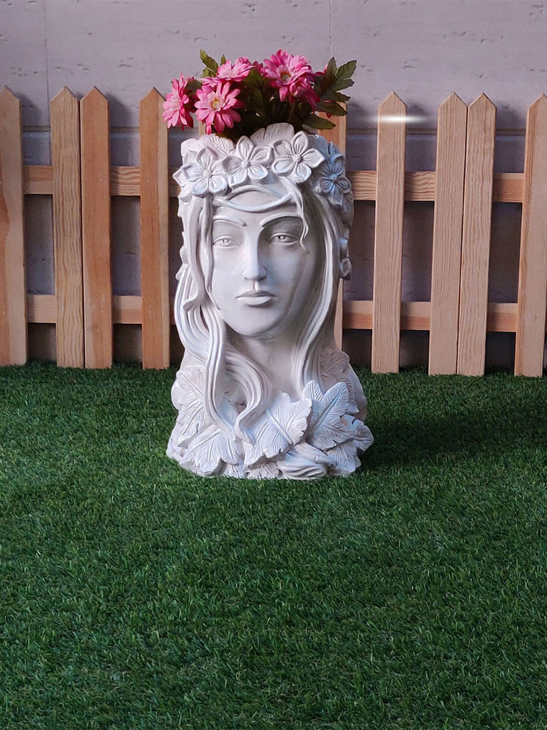 Wonderland White Angel Girl Resin Planter