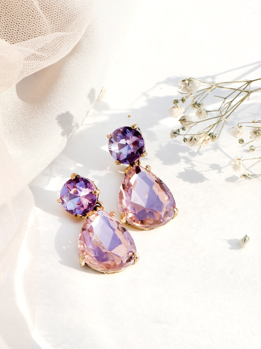 JOKER & WITCH Pink Contemporary Drop Earrings