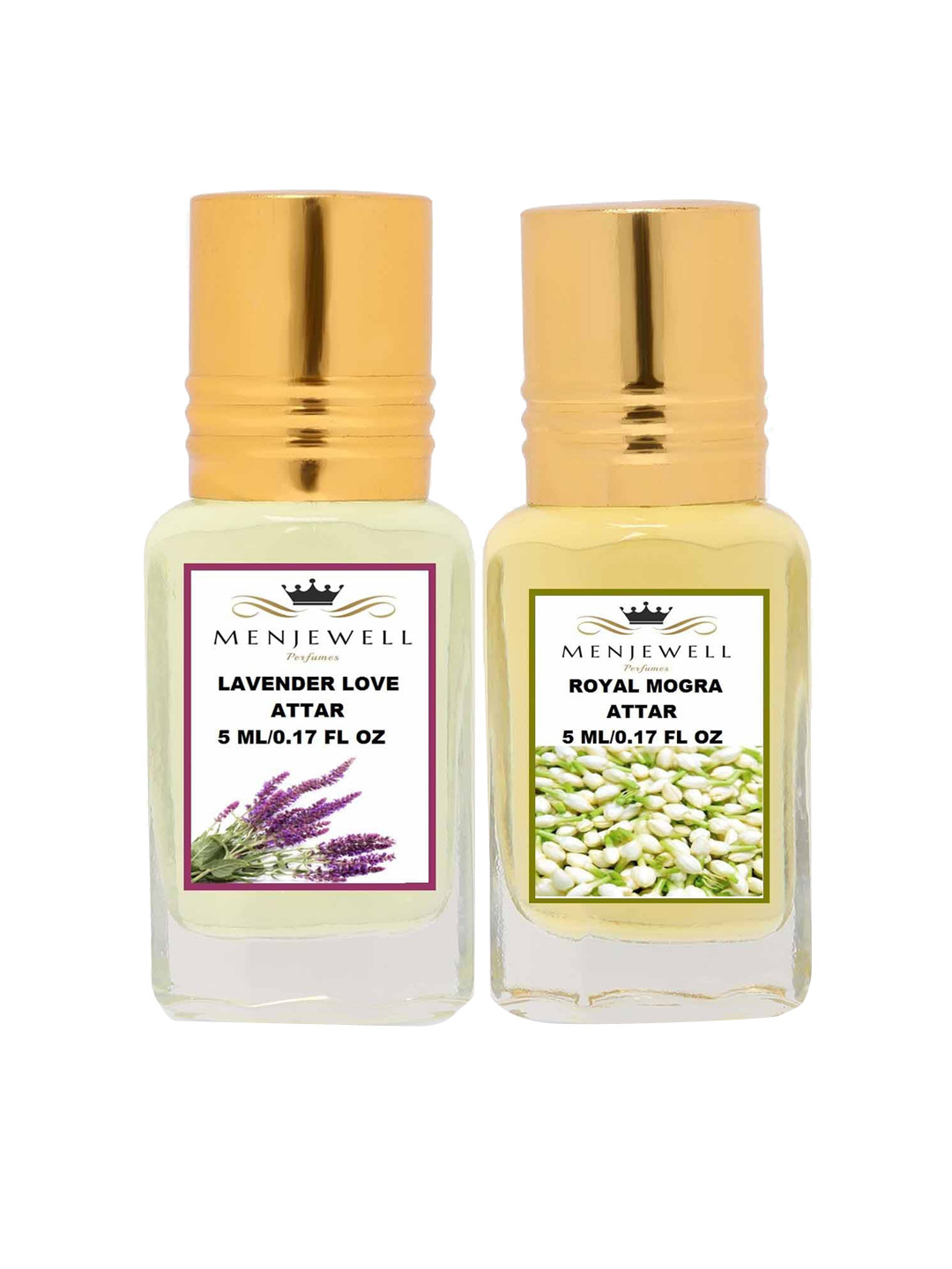 MENJEWELL Perfumes Lavender Love & Royal Mogra Premium Quality Finest Pure Perfume