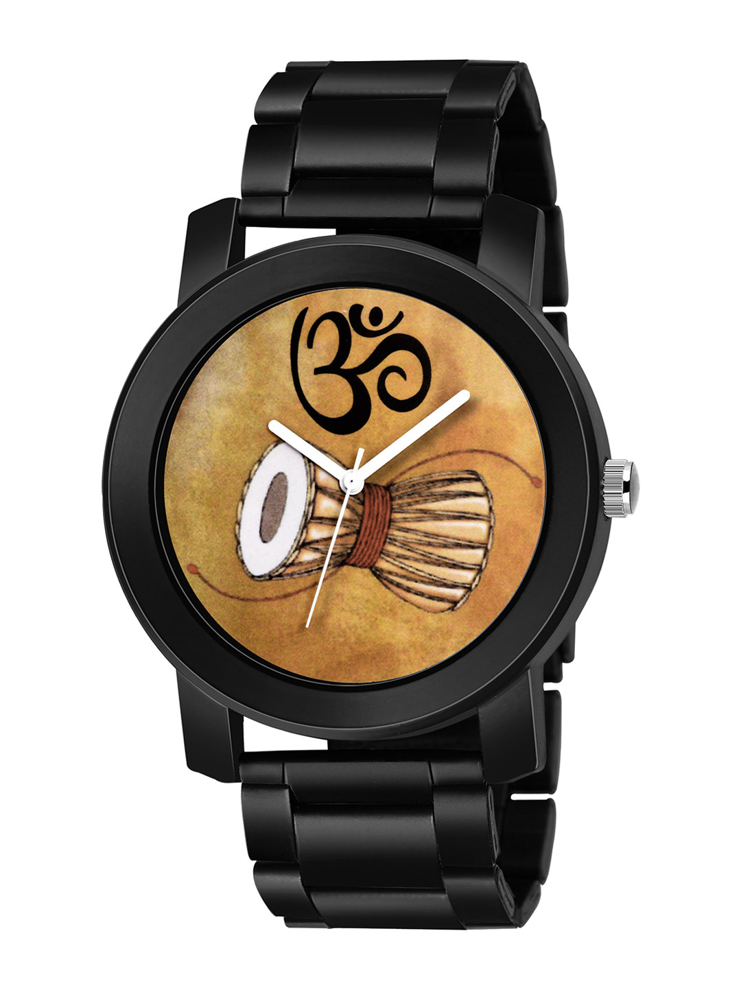 SWADESI STUFF Men Black Dial Metal Straps Analogue Watch-metal black 9b