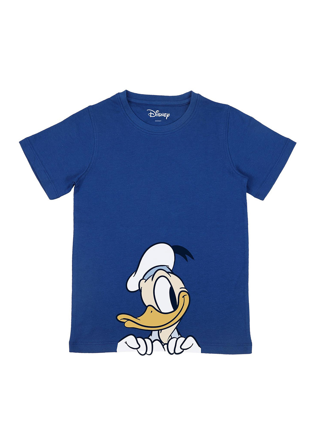 Disney by Wear Your Mind Boys Blue Donald Duck Printed Raw Edge T-shirt