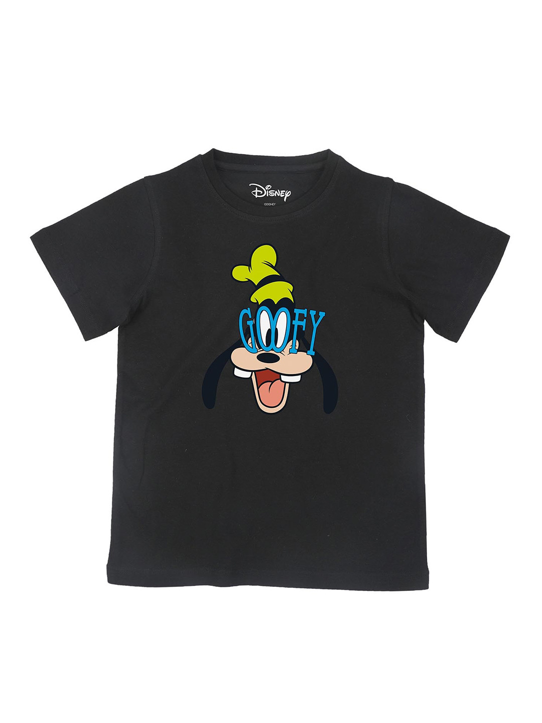 Disney by Wear Your Mind Boys Black Goofy Printed T-shirt