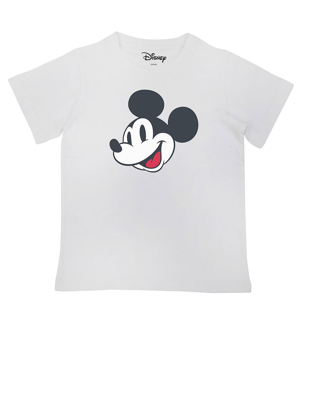 Disney by Wear Your Mind Boys White & Black Mickey Mouse Printed T-shirt