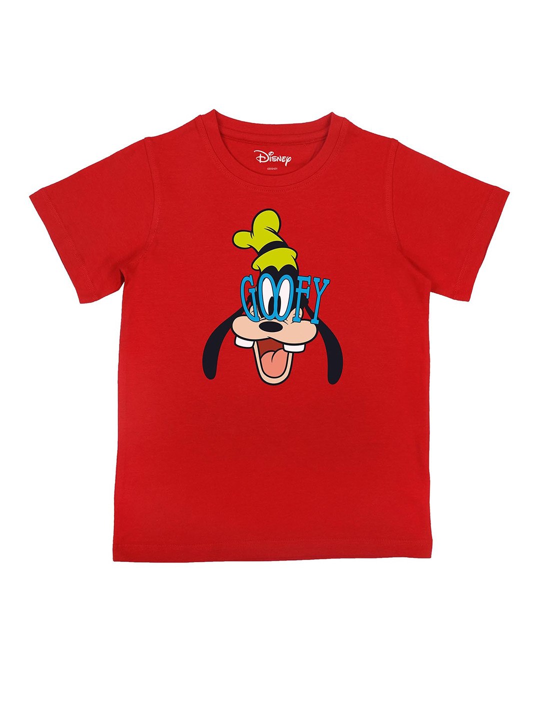 Disney by Wear Your Mind Boys Red Goofy Printed Applique T-shirt