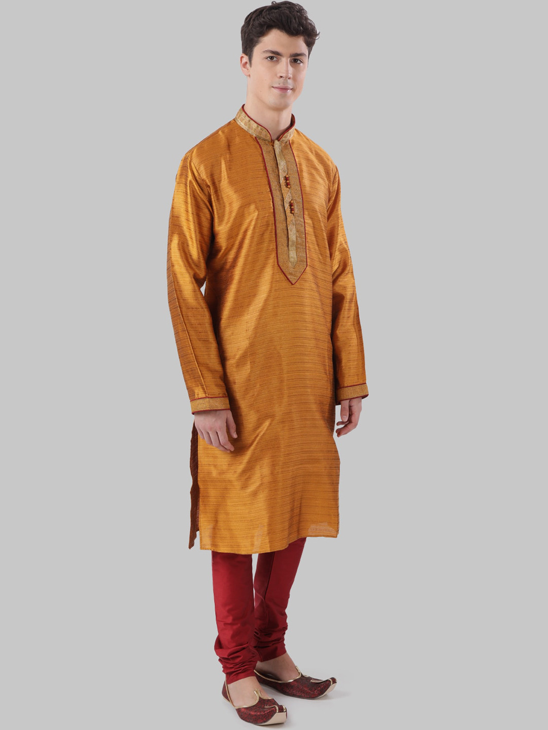 Ethnix by Raymond Men Yellow Straight Kurta