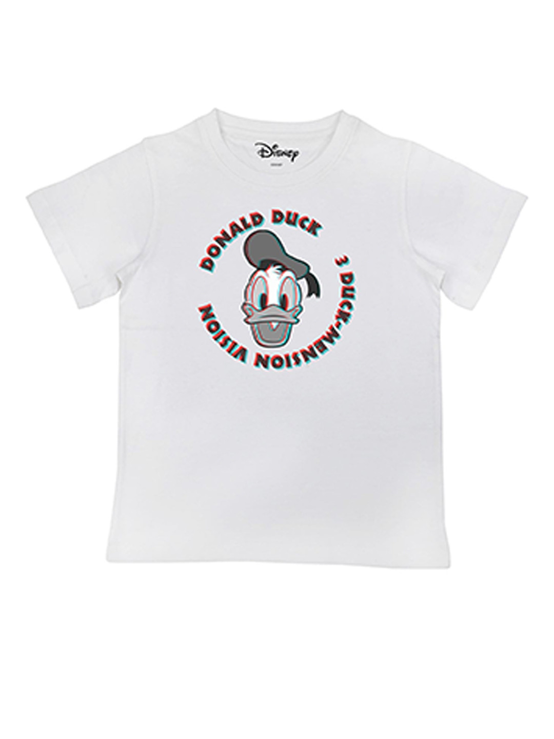 Disney by Wear Your Mind Boys White & Grey Donald Duck Printed T-shirt