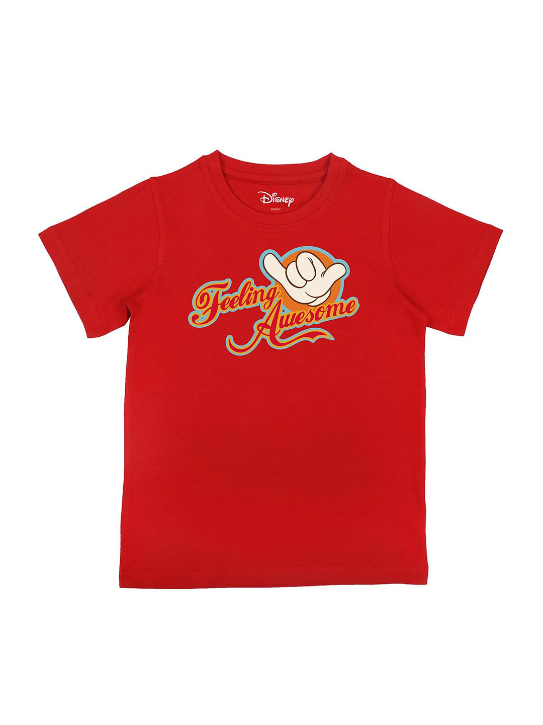 Disney by Wear Your Mind Boys Red Mickey Mouse Family Printed T-shirt