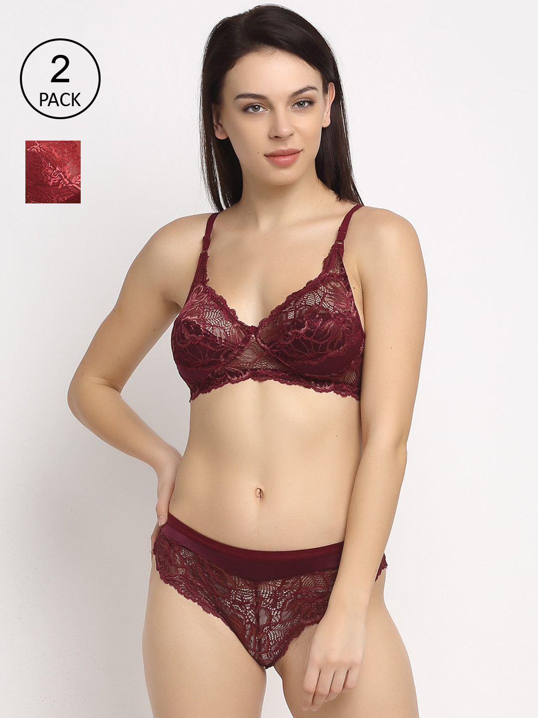 Friskers Women Pack Of 2 Self-Design Lingerie Set O-304-14-O-308-38-30