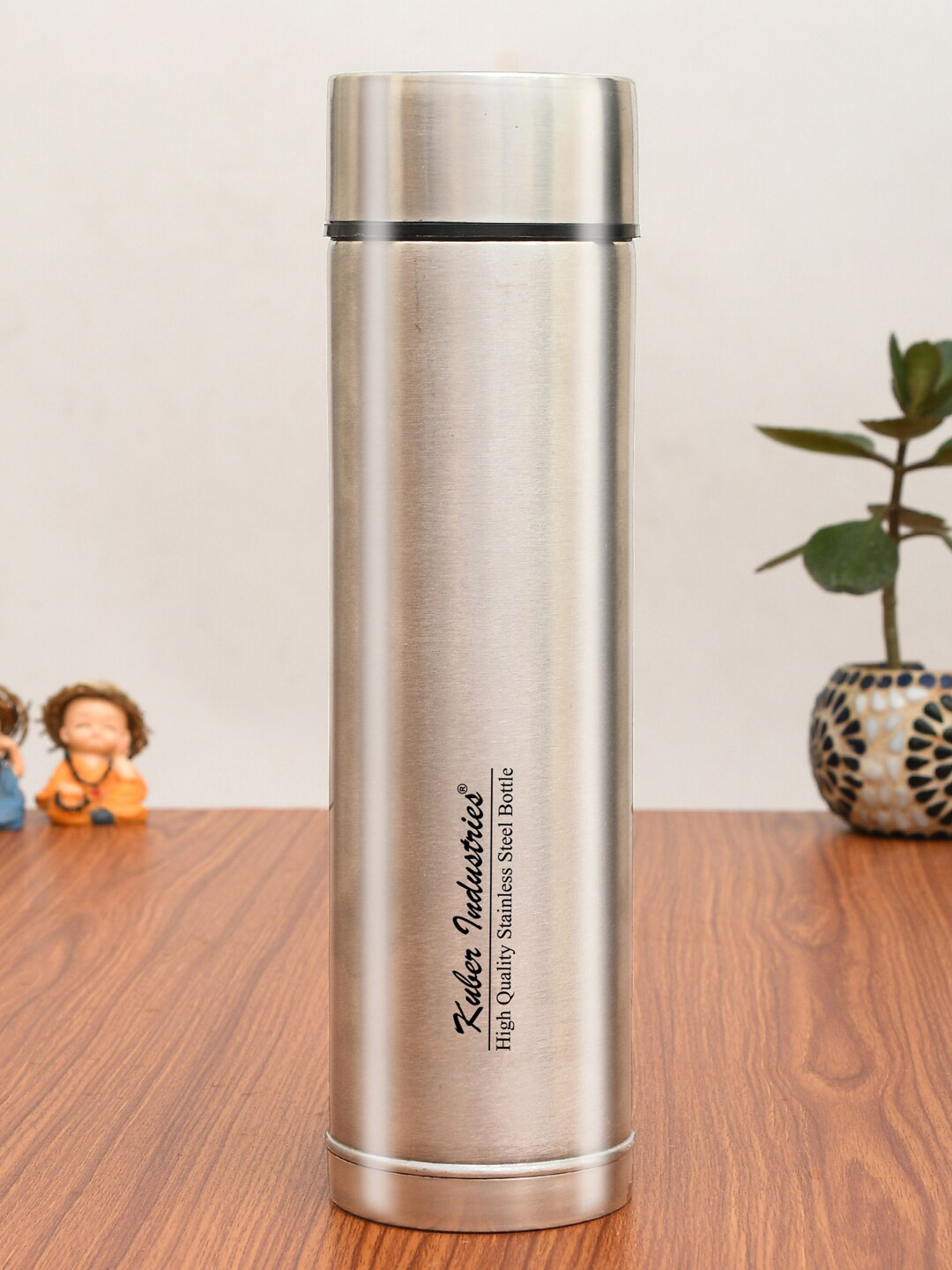 Kuber Industries Silver Stainless Steel Spill Proof Water Bottle - 1L