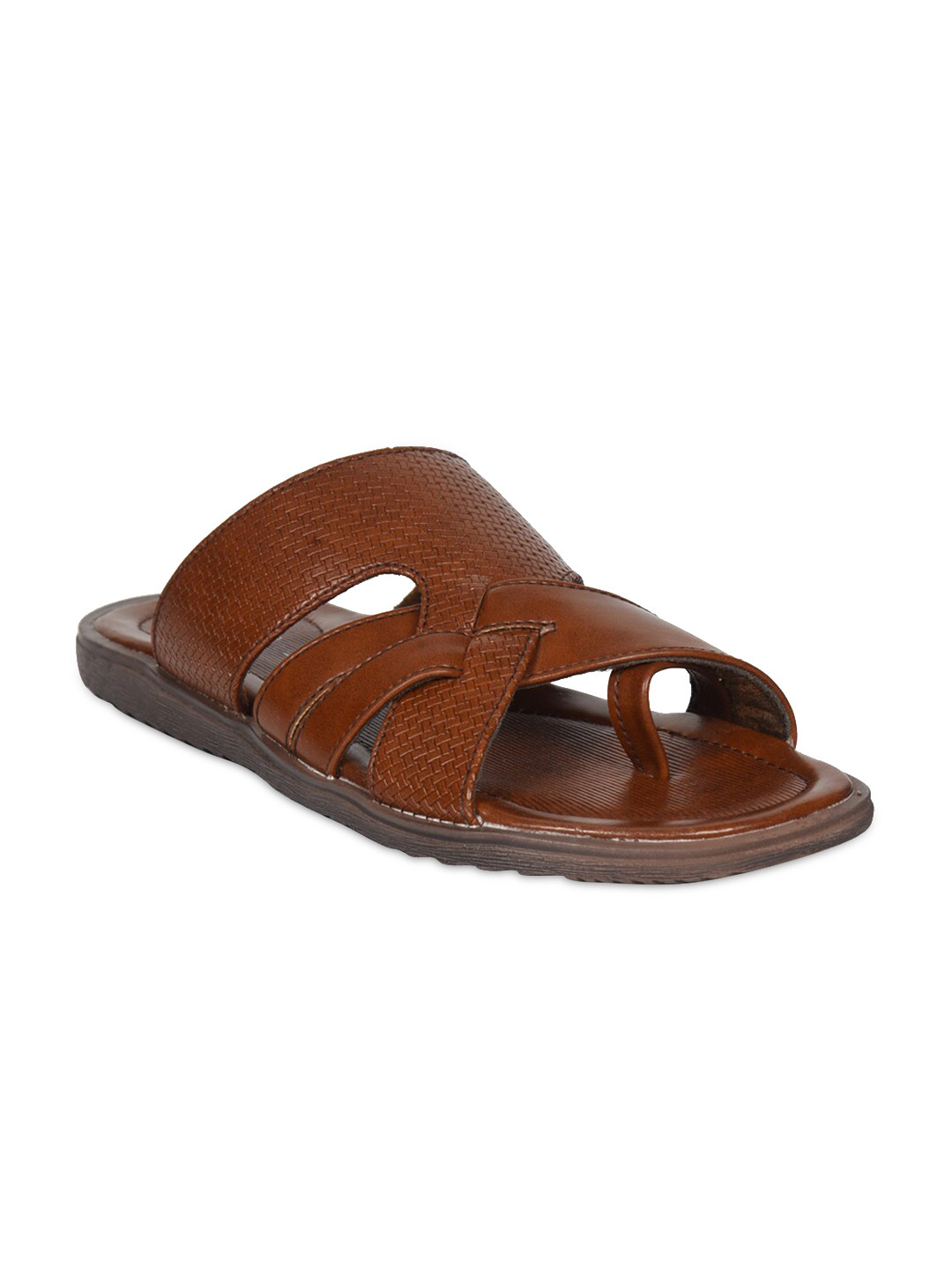 Ajanta Men Brown Leather Comfort Sandals