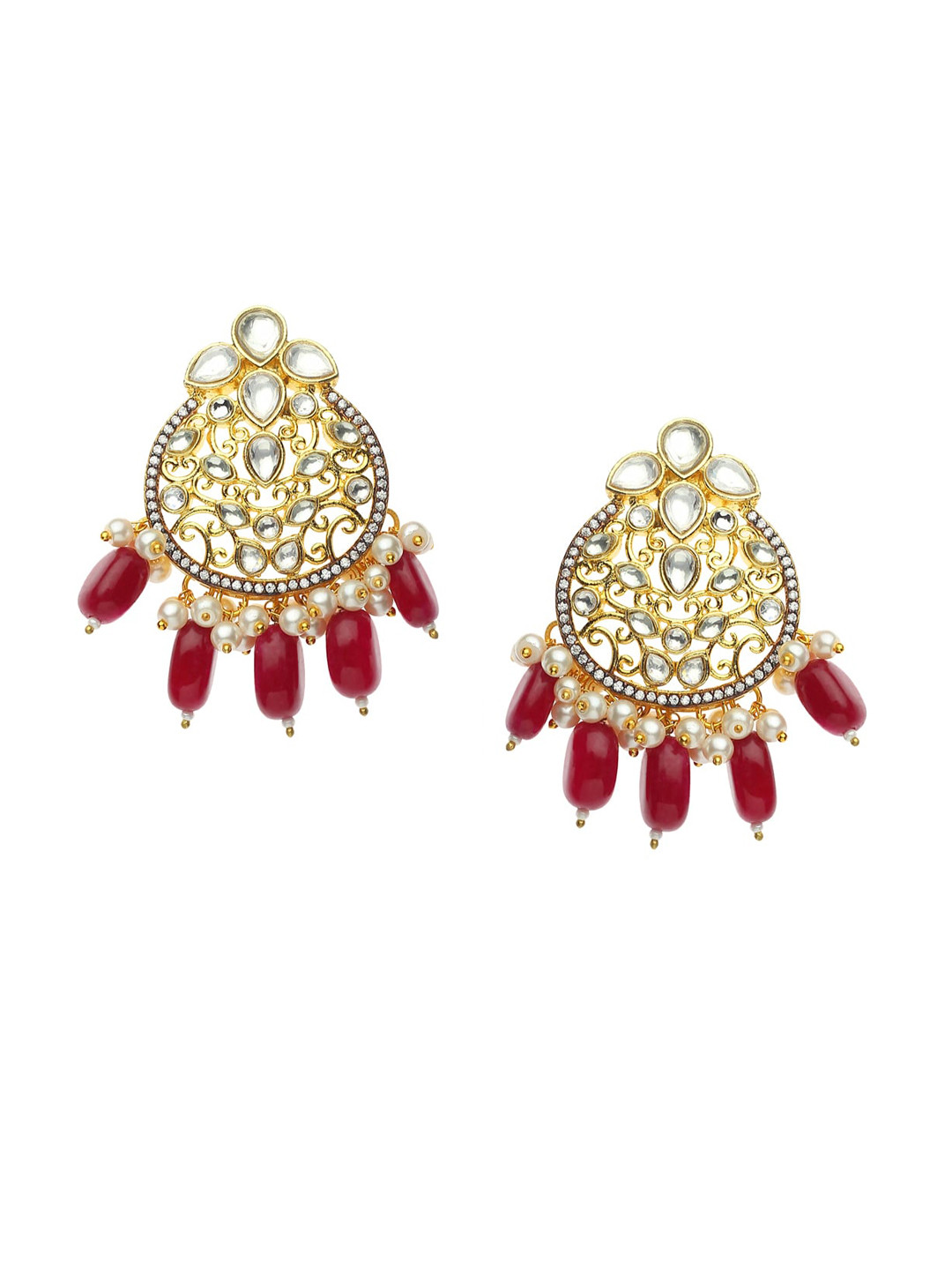 Runjhun Gold Contemporary Chandbalis Earrings