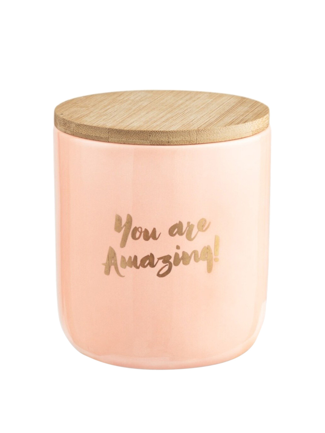 Chumbak Pink & Brown You Are Amazing Printed Ceramic Jar